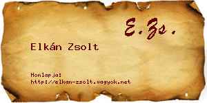 Elkán Zsolt névjegykártya